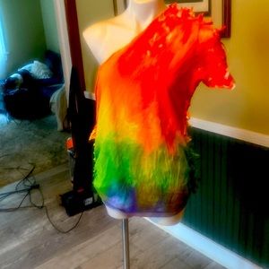 Tie dye off the shoulder blouse